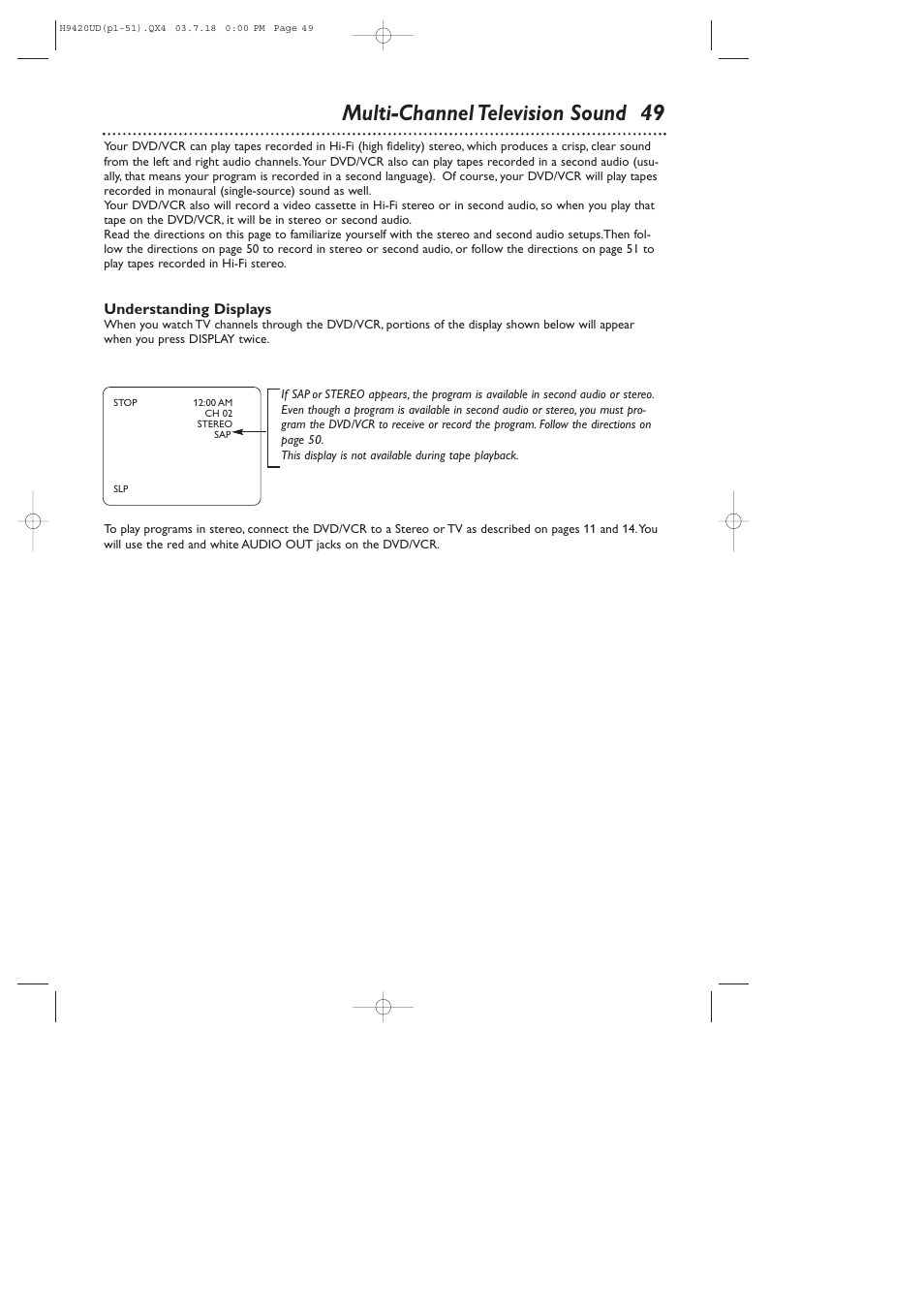 Multi-channel television sound 49 | Philips DVD750VR/17 User Manual | Page 49 / 84