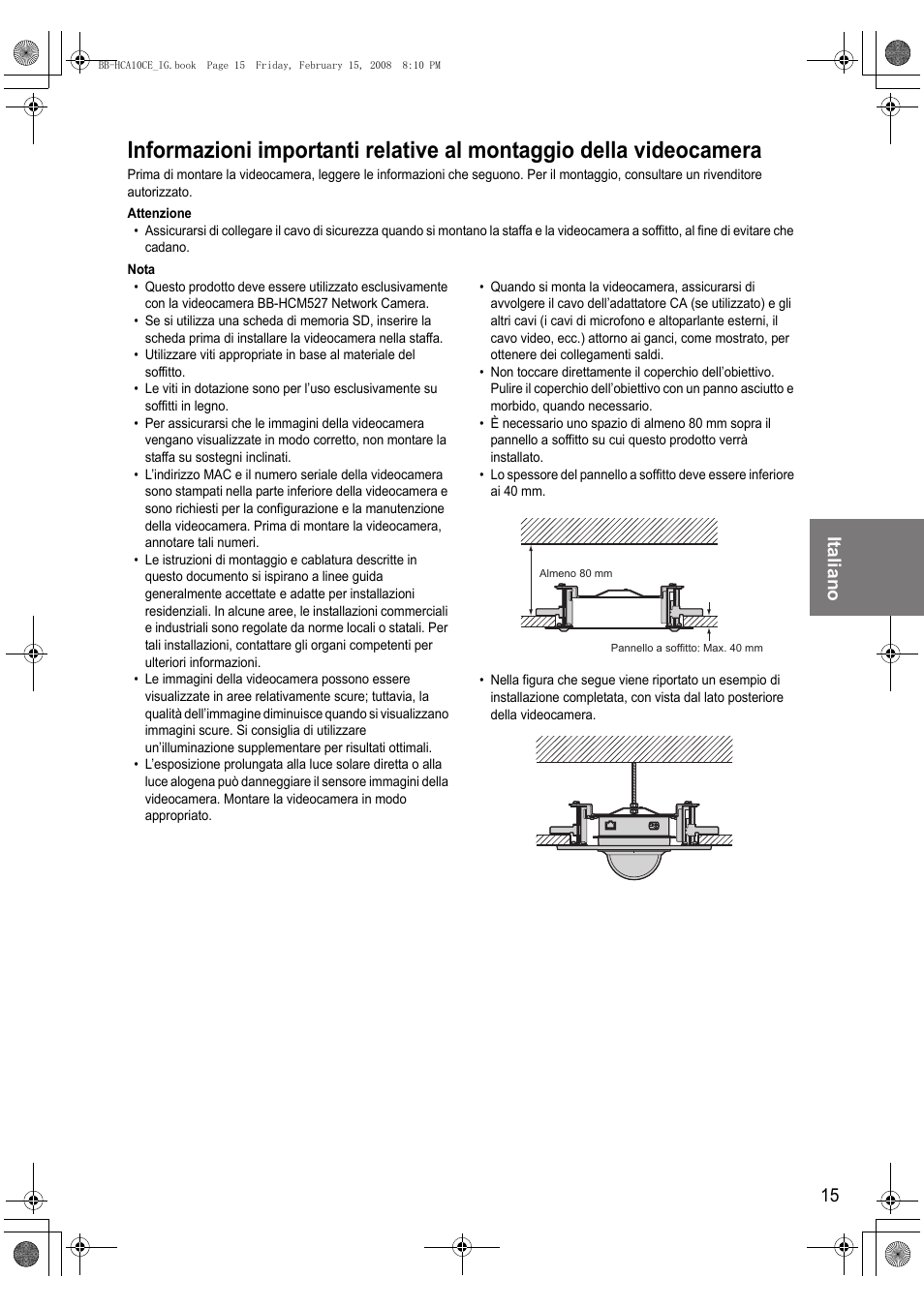 Italiano 15 | Philips BB-HCA10CE User Manual | Page 15 / 36