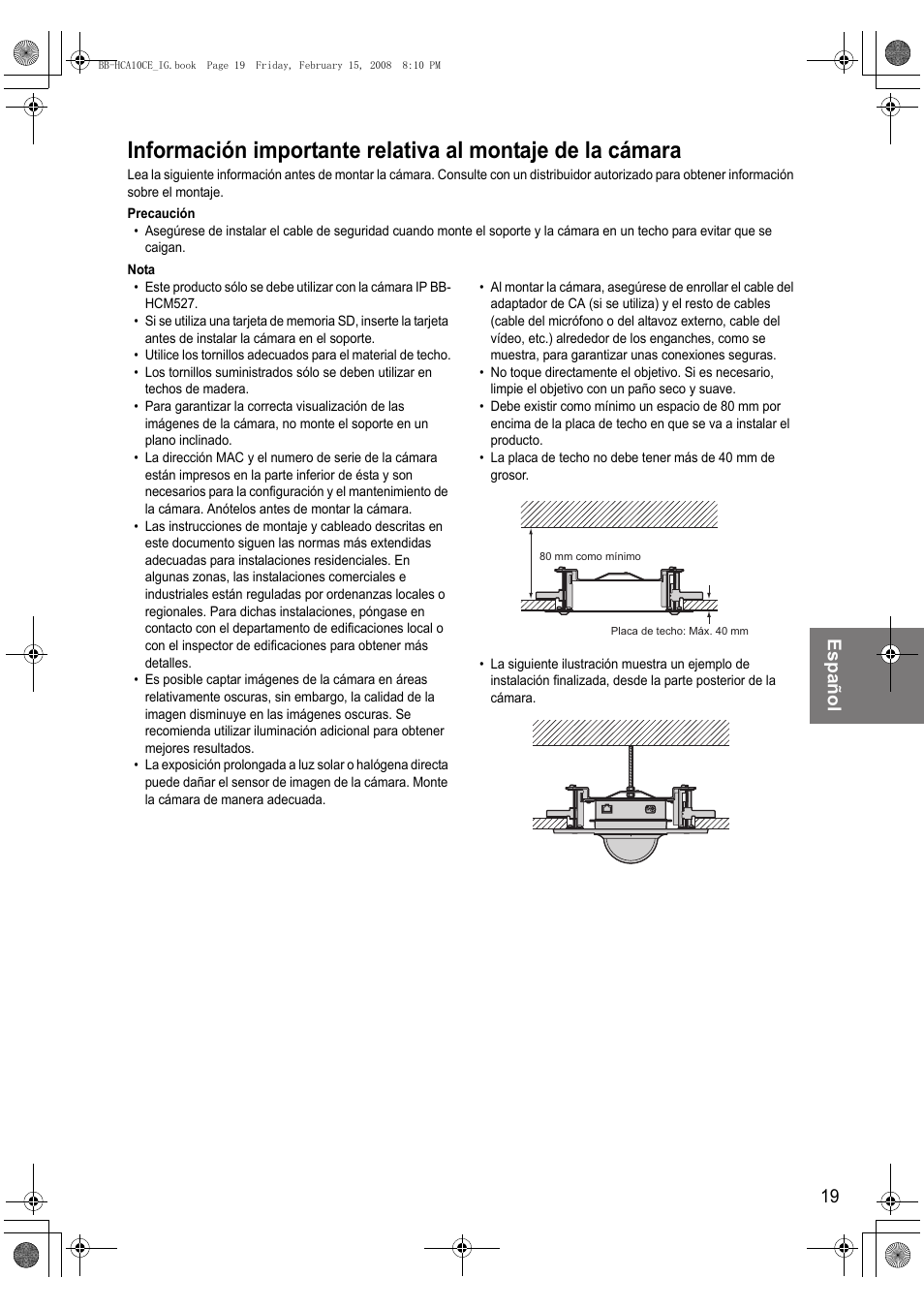 Español 19 | Philips BB-HCA10CE User Manual | Page 19 / 36