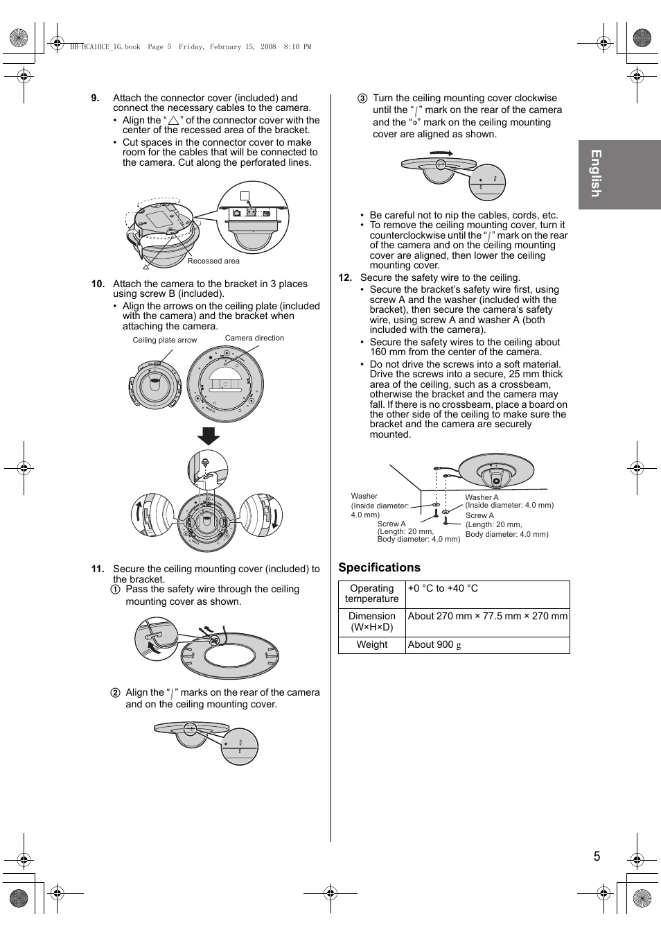 English 5 | Philips BB-HCA10CE User Manual | Page 5 / 36