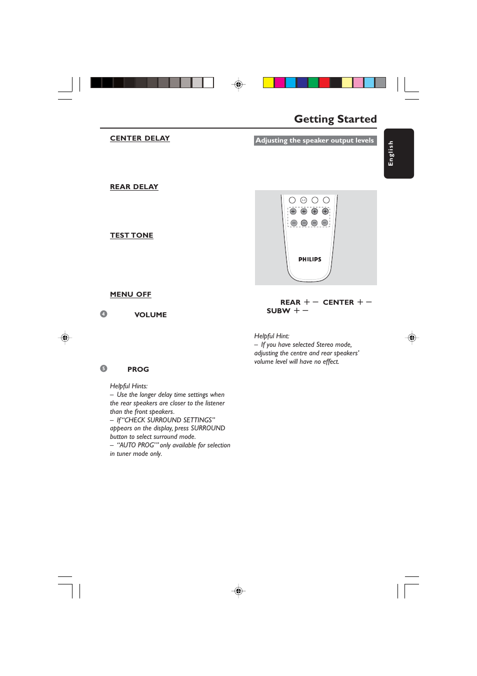Getting started | Philips HTS5700R User Manual | Page 15 / 84