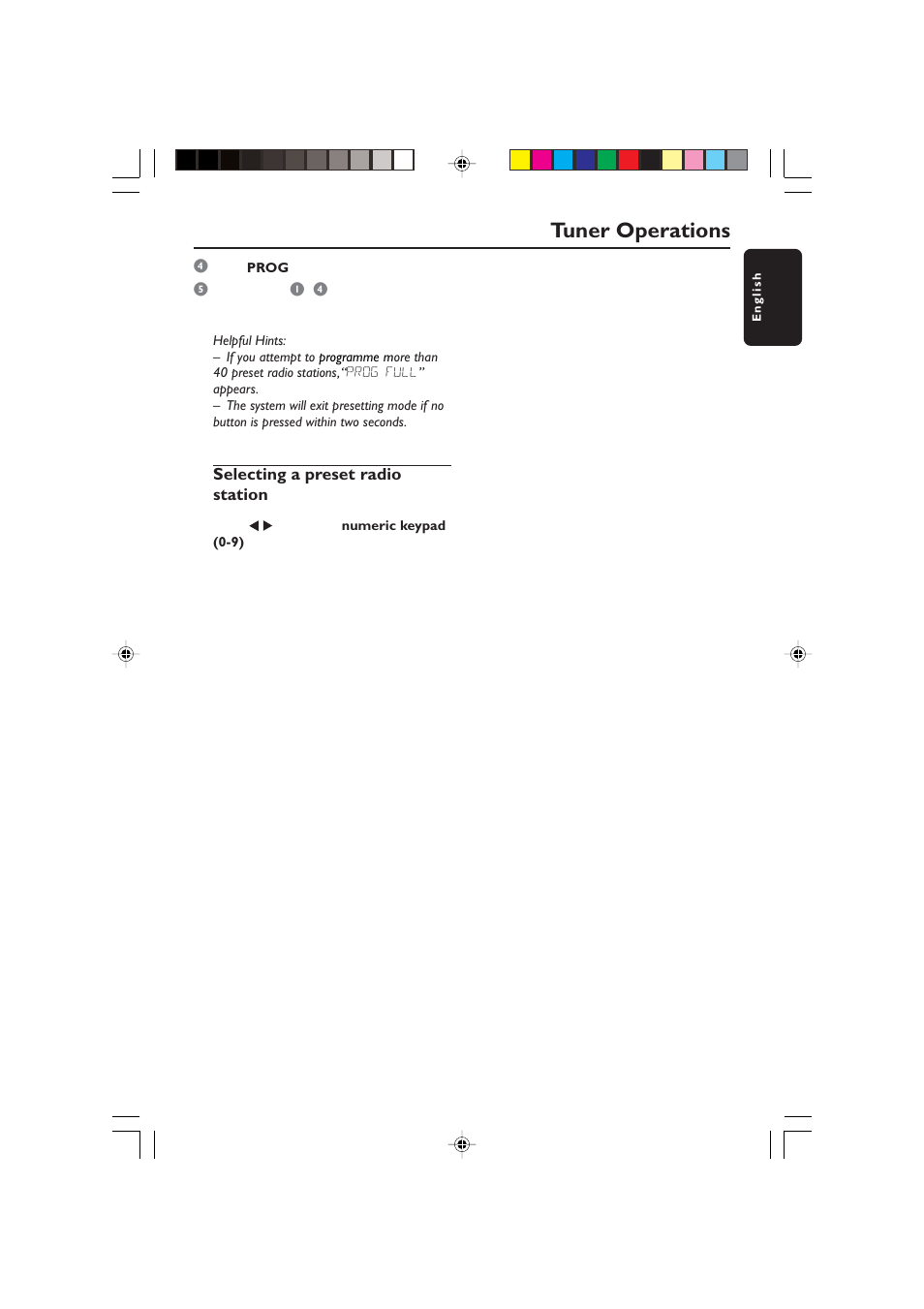 Tuner operations | Philips HTS5700R User Manual | Page 19 / 84