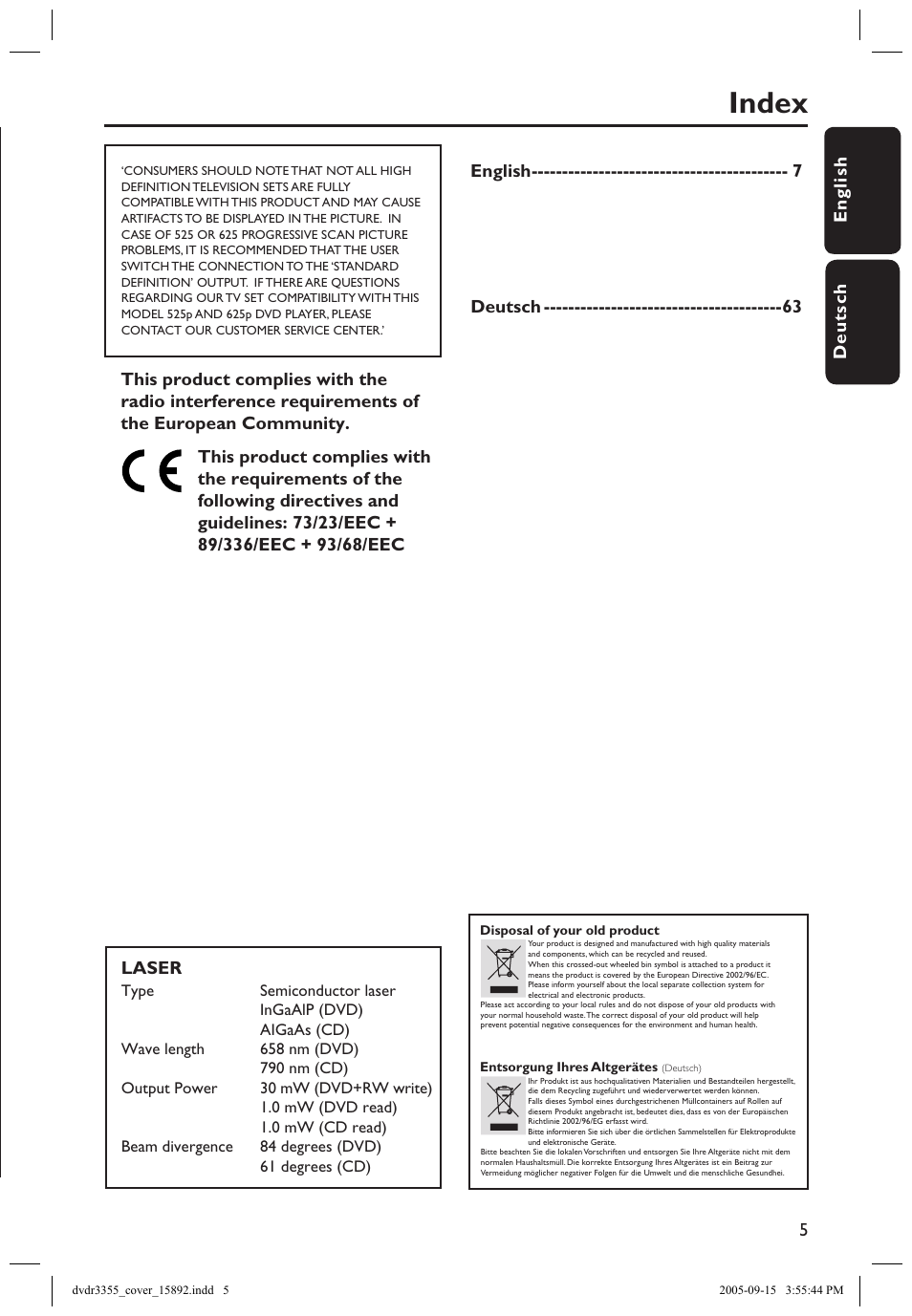 Index | Philips HTS5700R User Manual | Page 27 / 84