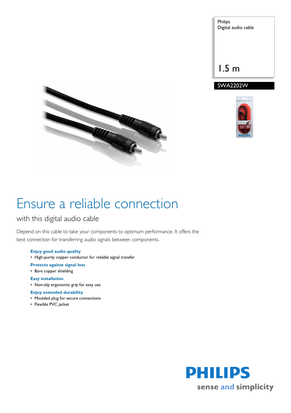 Philips SWA2202W User Manual | 2 pages