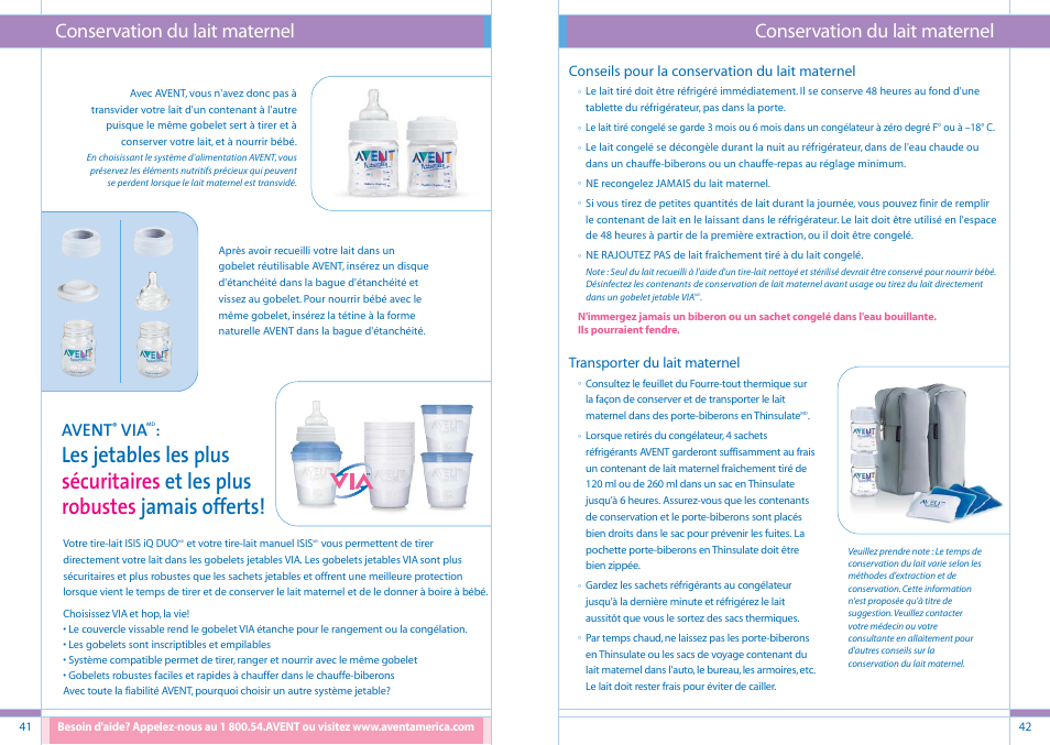 Conservation du lait maternel, Avent | Philips SCF294/02 User Manual | Page 22 / 34