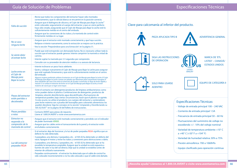 Clave para calcomanía al inferior del producto, Especificaciones técnicas | Philips SCF294/02 User Manual | Page 34 / 34
