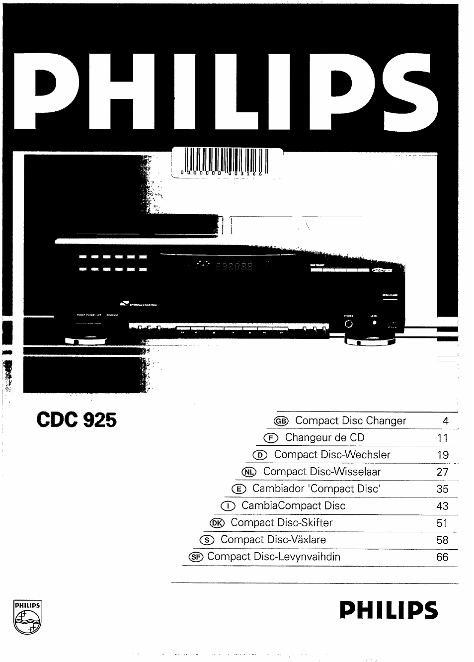 Philips CDC 925/20S User Manual | 15 pages