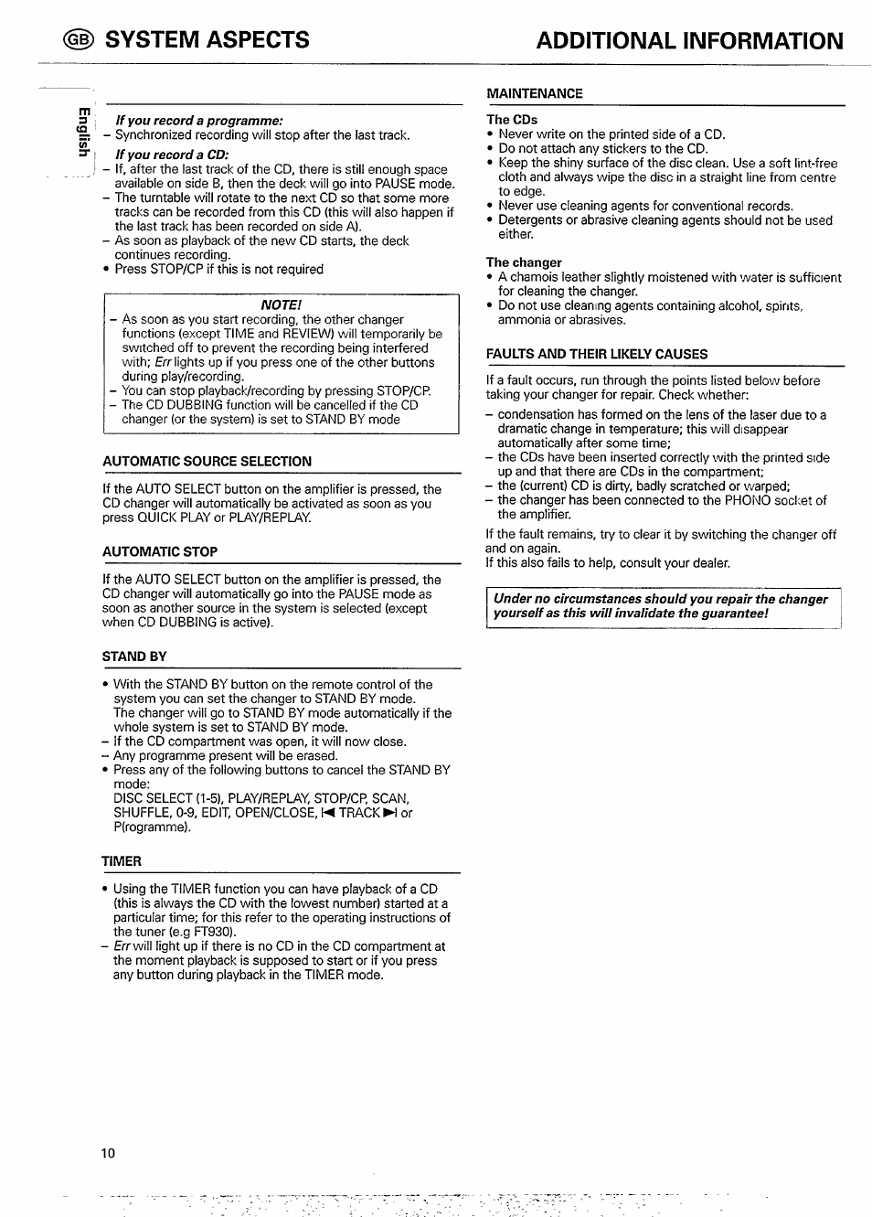 System aspects additional information | Philips CDC 925/20S User Manual | Page 10 / 15