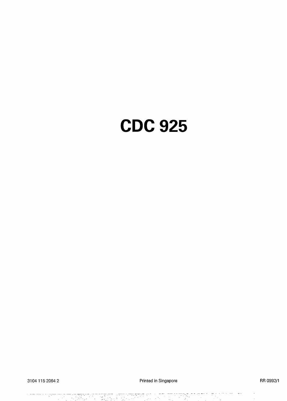 Cdc 925 | Philips CDC 925/20S User Manual | Page 15 / 15