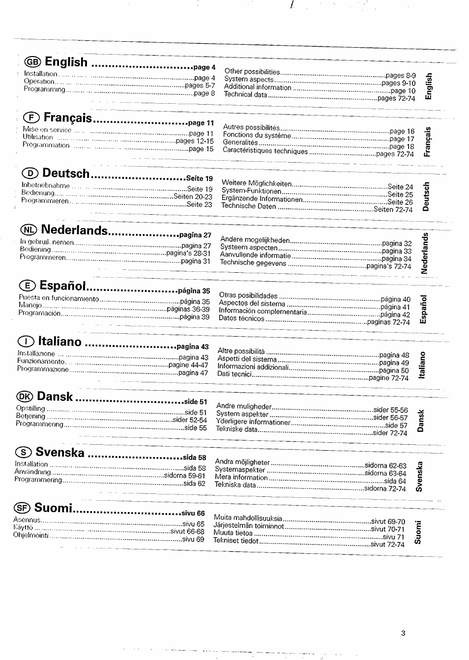 H) english, T) français, 5) deutsch | Nederlands, Cd español, Italiano, Dansk, F) svenska, Suomi | Philips CDC 925/20S User Manual | Page 3 / 15