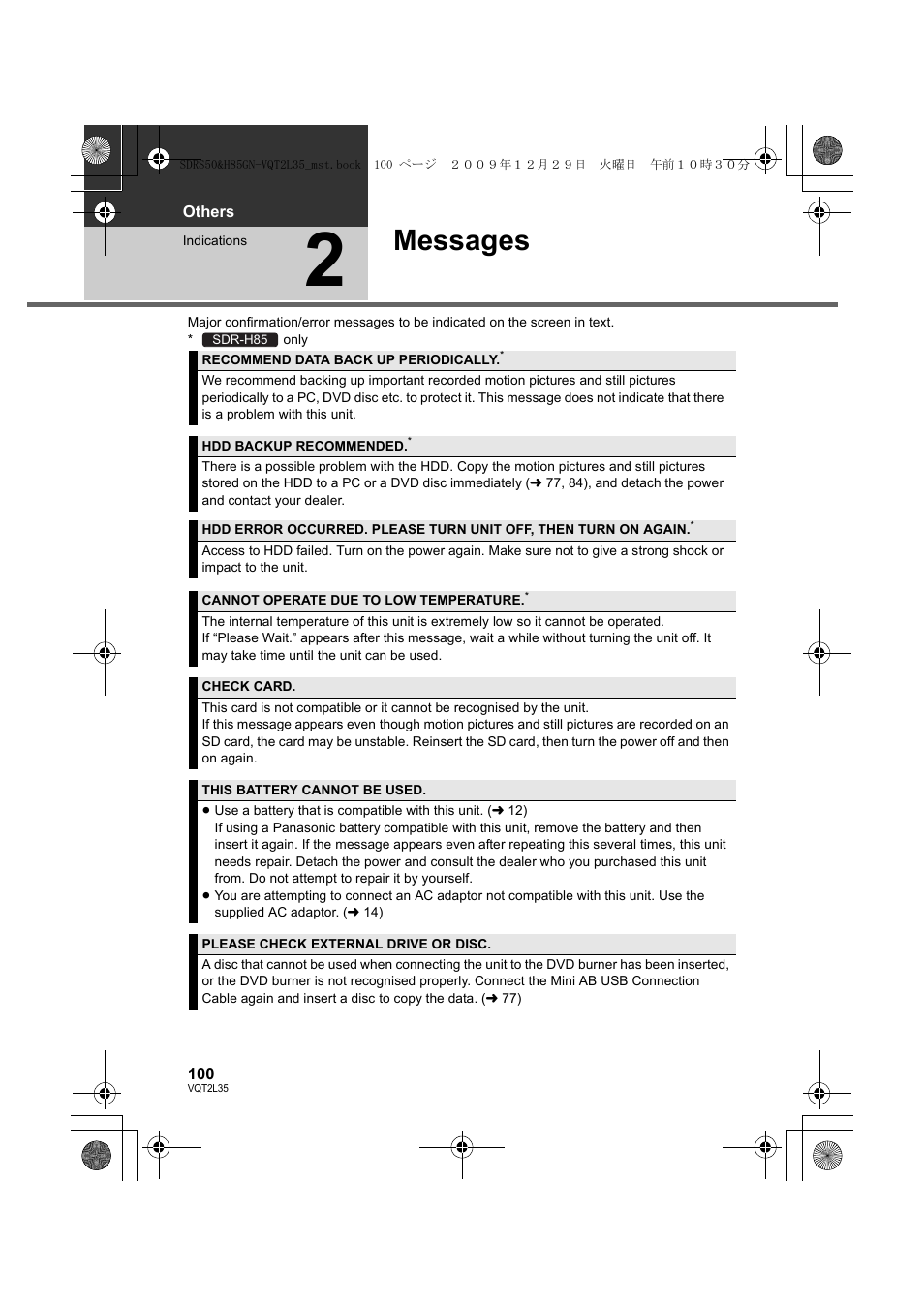 Messages | Philips SDR-S50 User Manual | Page 100 / 116