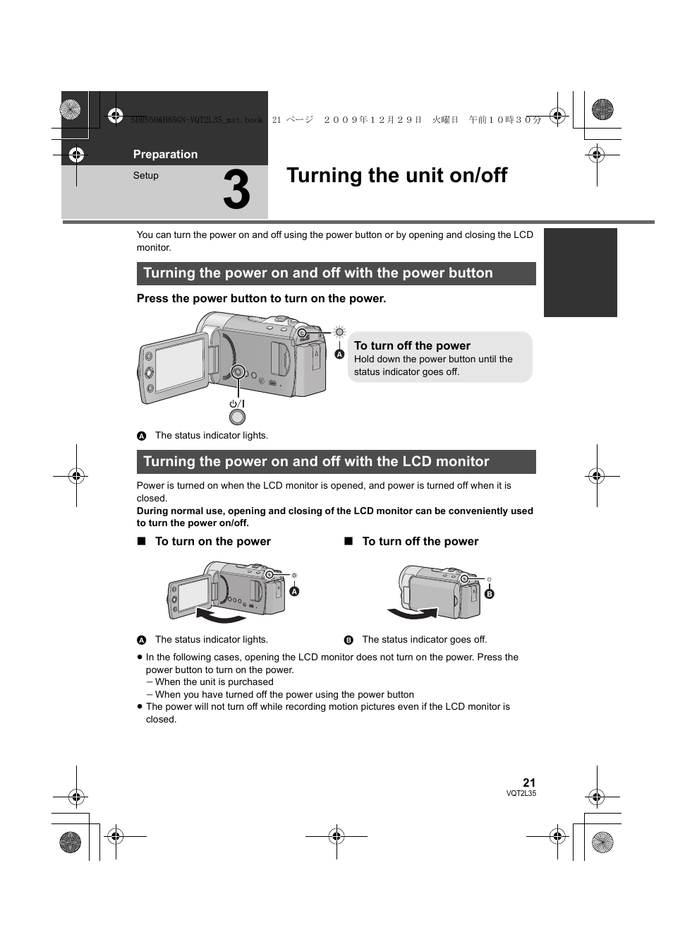Turning the unit on/off | Philips SDR-S50 User Manual | Page 21 / 116