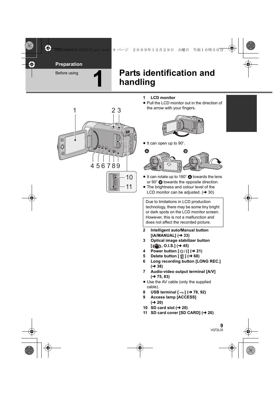 Parts identification and handling | Philips SDR-S50 User Manual | Page 9 / 116