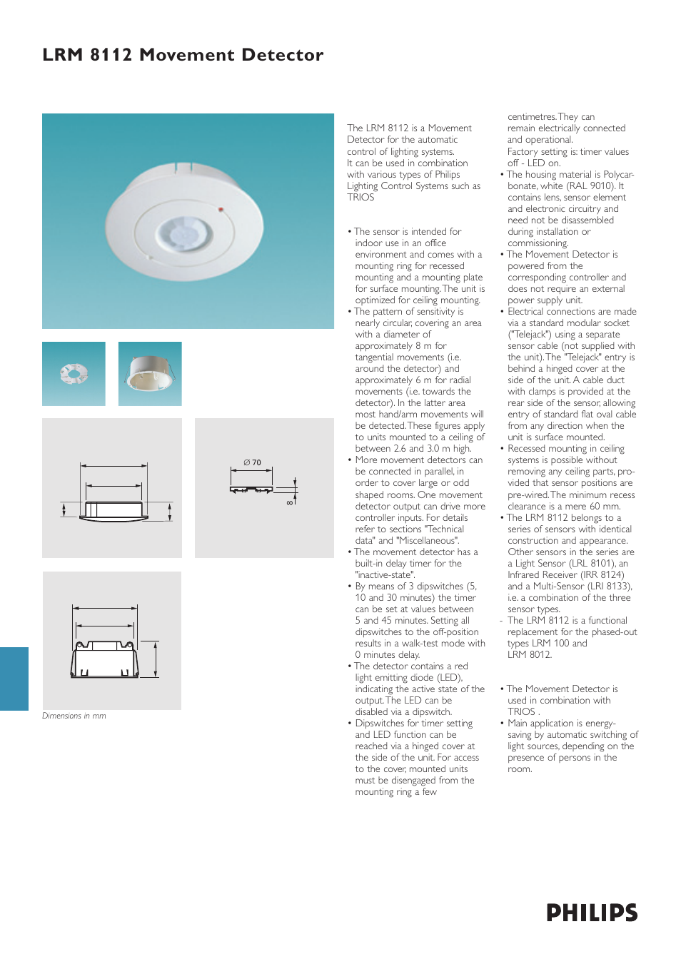Philips LRM 8112 User Manual | 3 pages