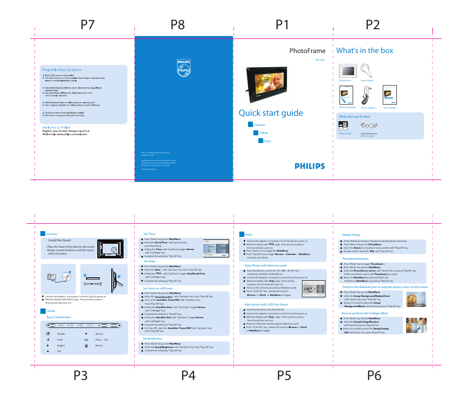 Philips SPF1007 User Manual | 1 page