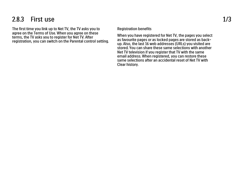 3 first use, 3 first use 1/3 | Philips 32PFL9604H User Manual | Page 100 / 263