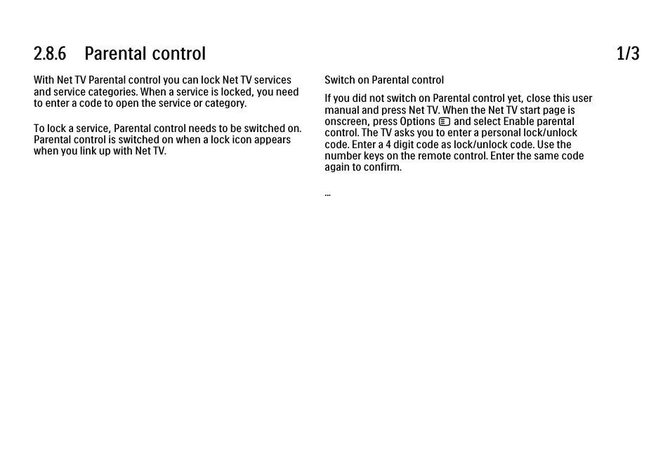 6 parental control, 6 parental control 1/3 | Philips 32PFL9604H User Manual | Page 110 / 263