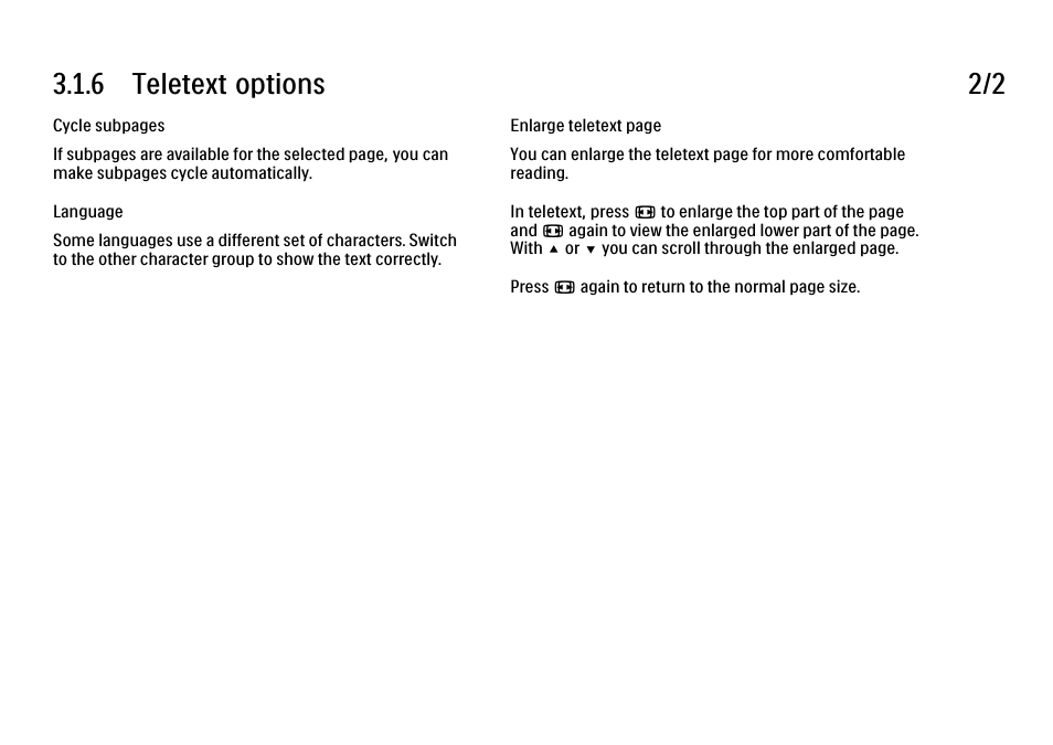 6 teletext options 2/2 | Philips 32PFL9604H User Manual | Page 120 / 263