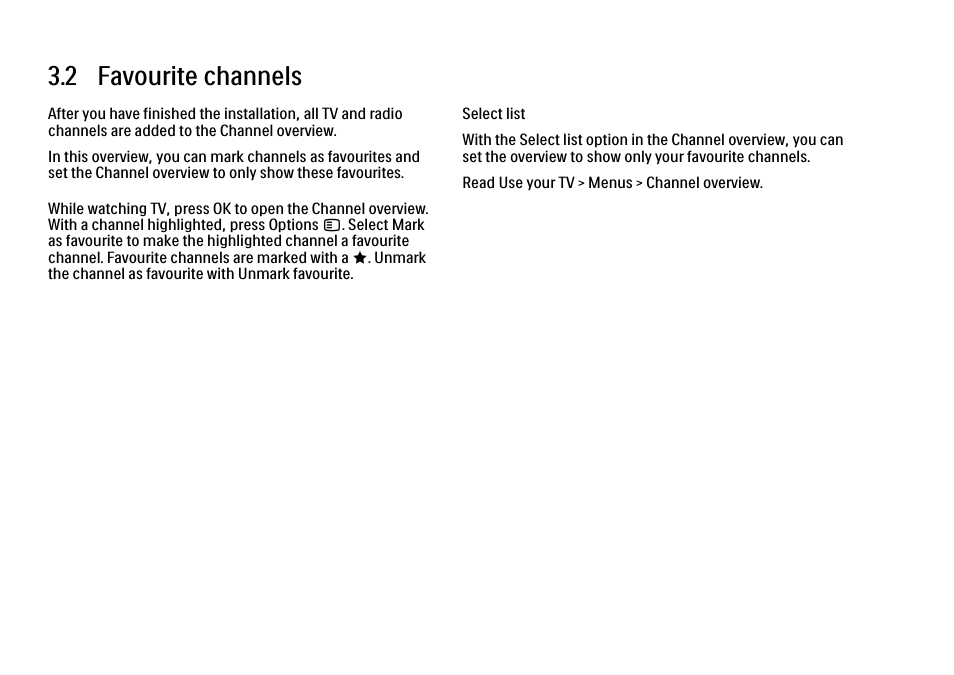 2 favourite channels | Philips 32PFL9604H User Manual | Page 123 / 263