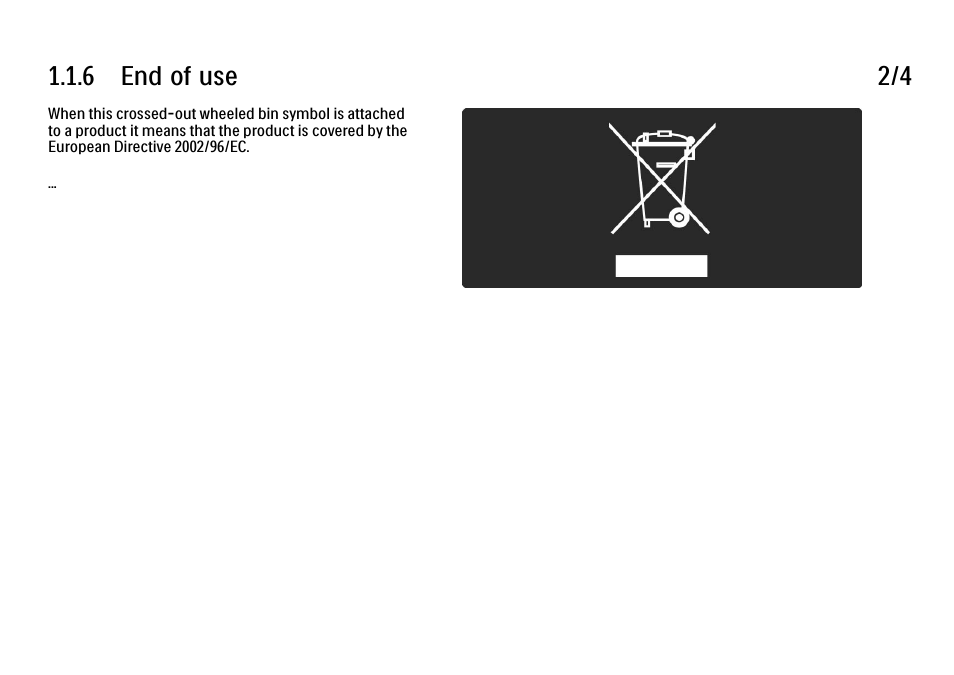 6 end of use 2/4 | Philips 32PFL9604H User Manual | Page 14 / 263