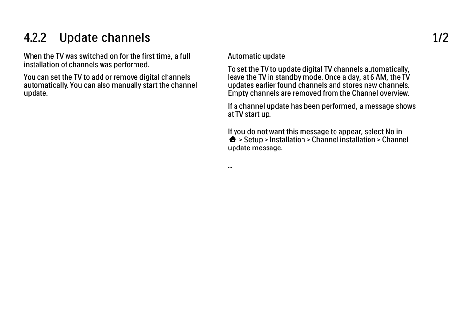 2 update, 2 update channels 1/2 | Philips 32PFL9604H User Manual | Page 157 / 263