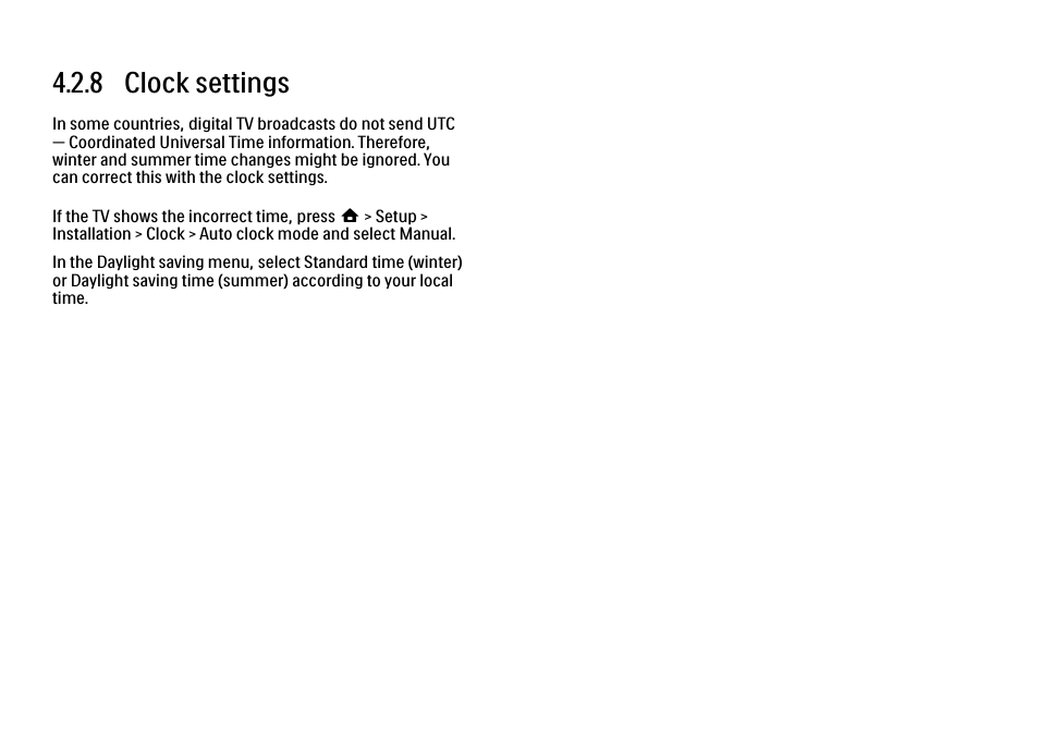 8 clock settings | Philips 32PFL9604H User Manual | Page 166 / 263