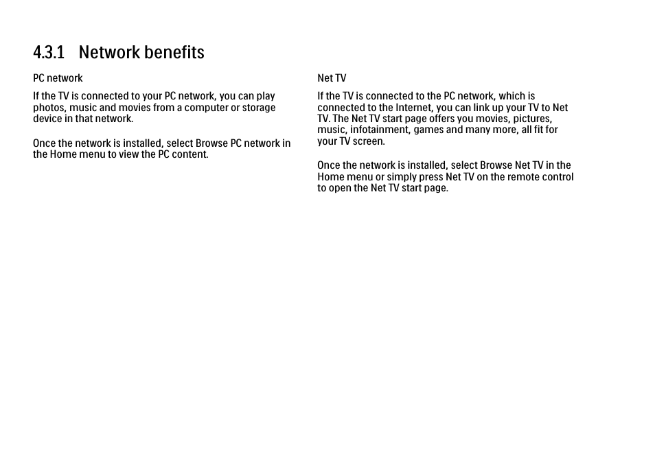 3 network, 1 benefits, 1 network benefits | Philips 32PFL9604H User Manual | Page 167 / 263