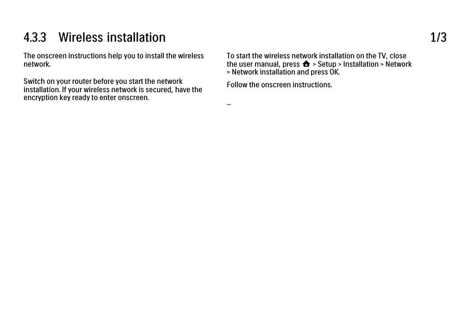 3 wireless installation, 3 wireless installation 1/3 | Philips 32PFL9604H User Manual | Page 170 / 263