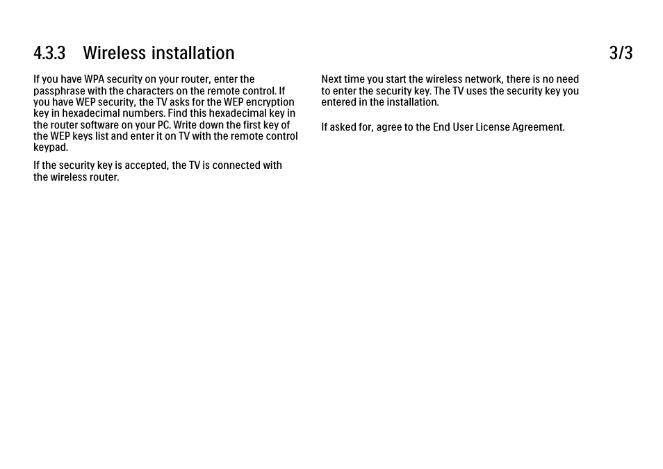 3 wireless installation 3/3 | Philips 32PFL9604H User Manual | Page 172 / 263