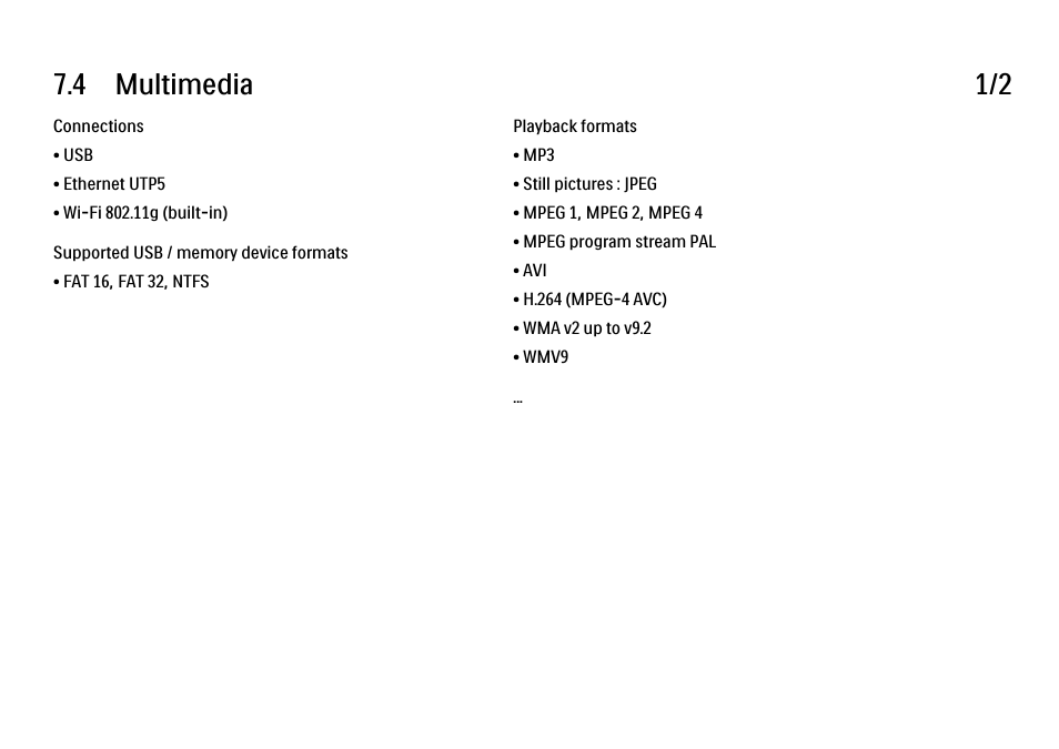 4 multimedia, 4 multimedia 1/2 | Philips 32PFL9604H User Manual | Page 253 / 263