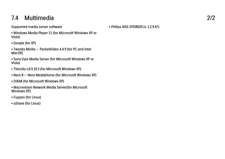 4 multimedia 2/2 | Philips 32PFL9604H User Manual | Page 254 / 263