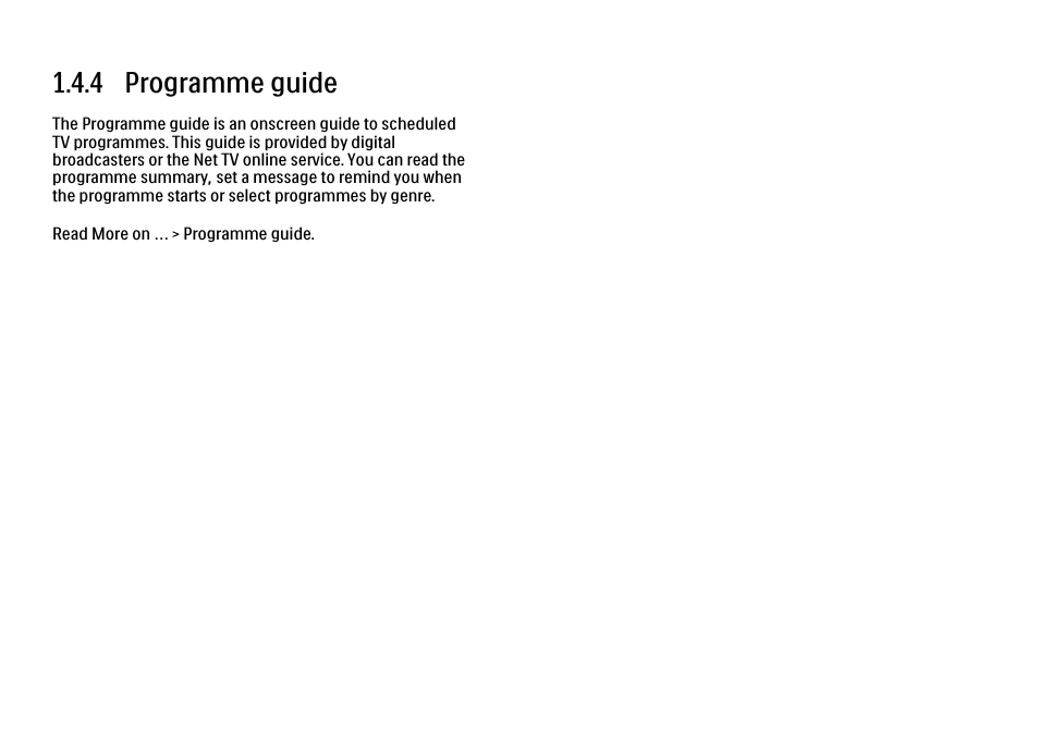 4 programme guide | Philips 32PFL9604H User Manual | Page 31 / 263