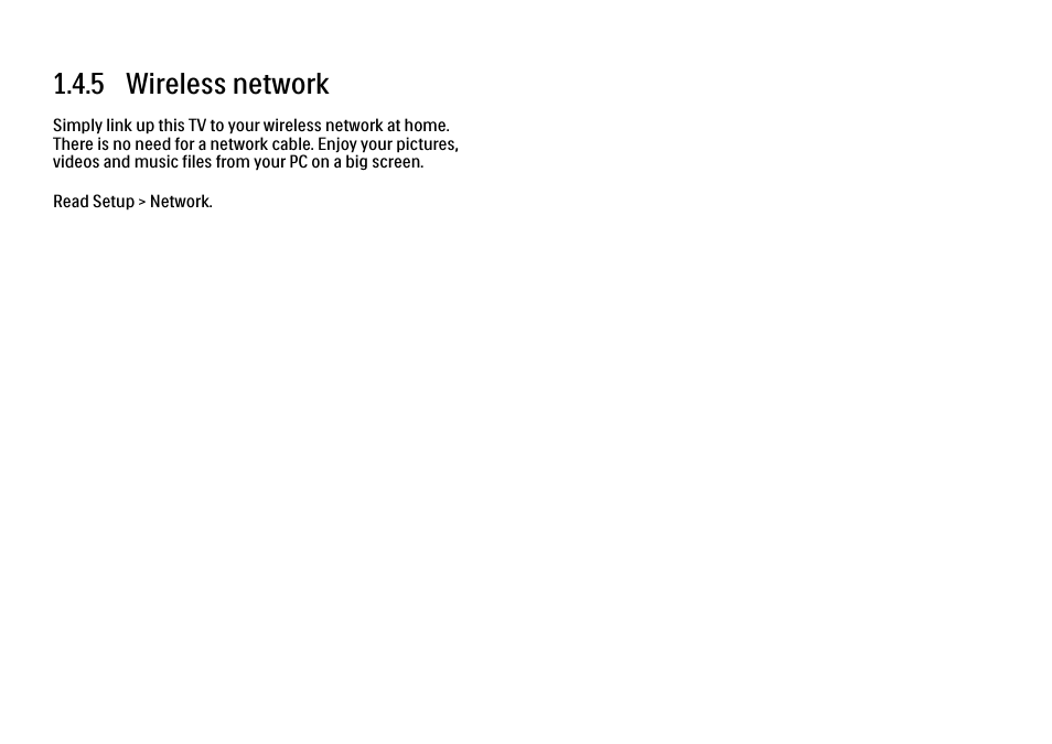 5 wireless network | Philips 32PFL9604H User Manual | Page 32 / 263