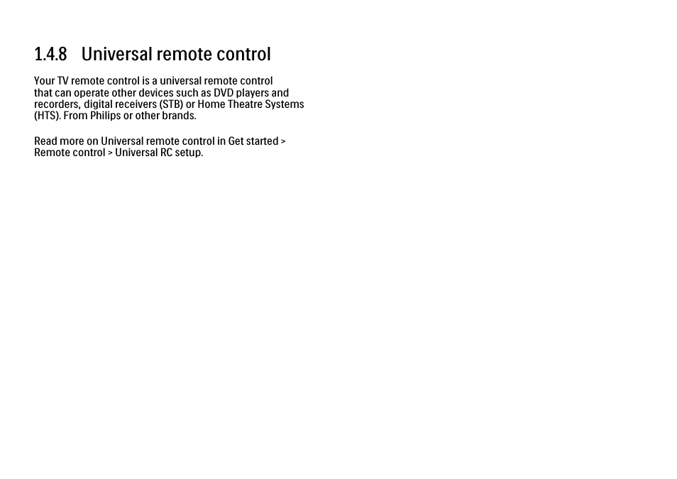 8 universal rc, 8 universal remote control | Philips 32PFL9604H User Manual | Page 35 / 263