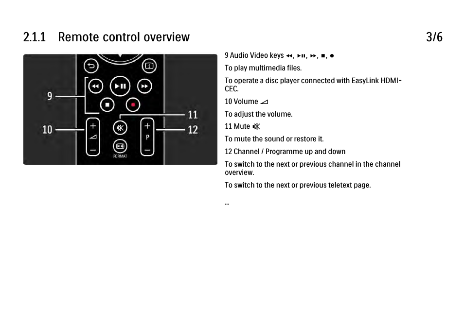 1 remote control overview 3/6 | Philips 32PFL9604H User Manual | Page 40 / 263
