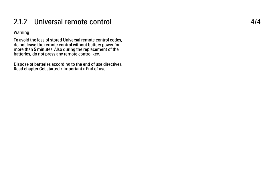 2 universal remote control 4/4 | Philips 32PFL9604H User Manual | Page 47 / 263