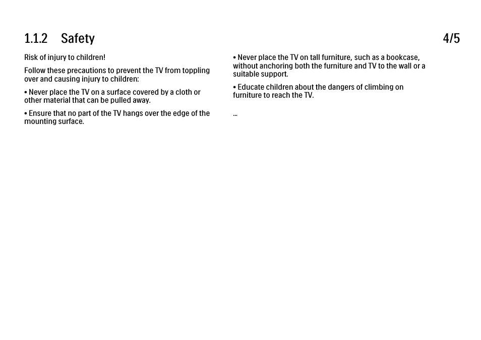 2 safety 4/5 | Philips 32PFL9604H User Manual | Page 8 / 263