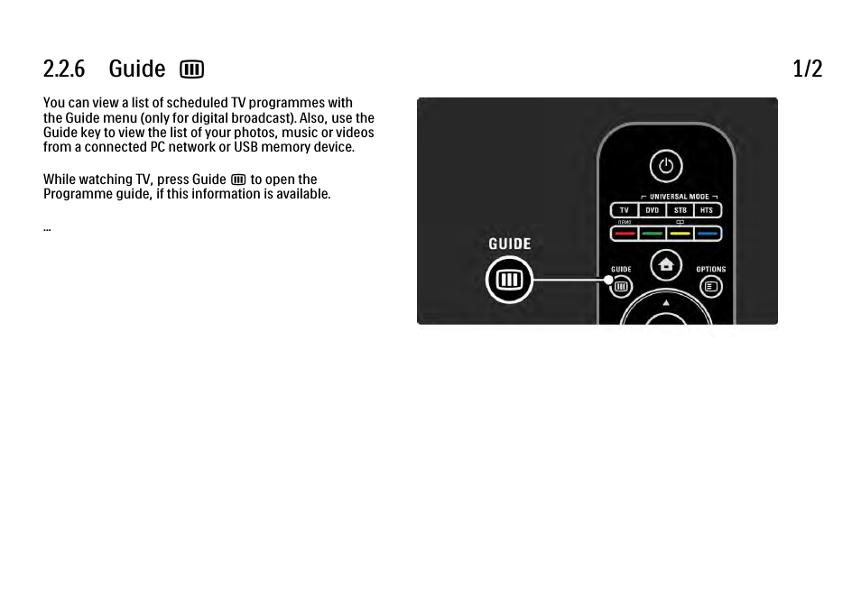 6 guide, 6 guide g 1/2 | Philips 32PFL9604H User Manual | Page 84 / 263