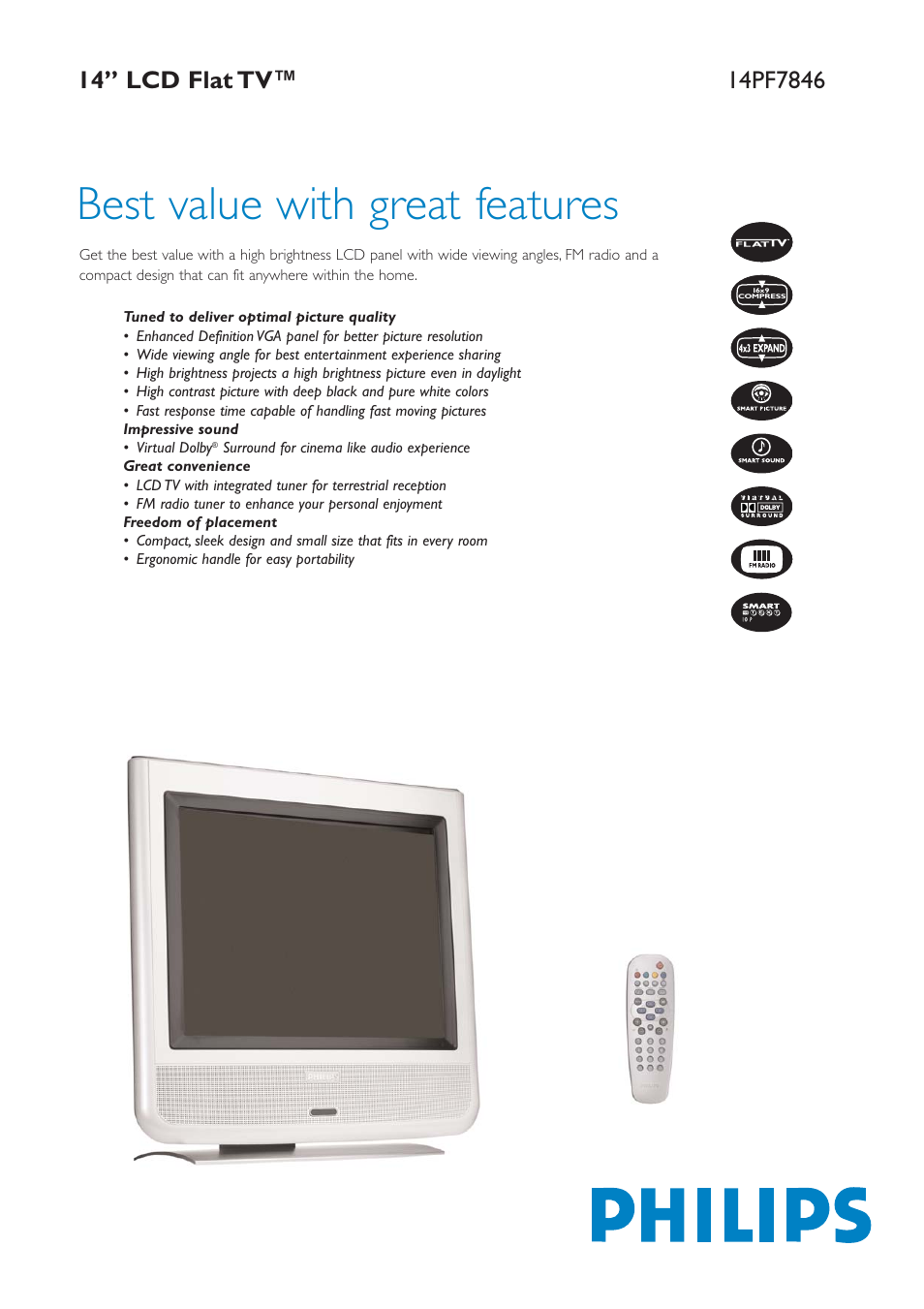 Philips 14PF7846 User Manual | 2 pages