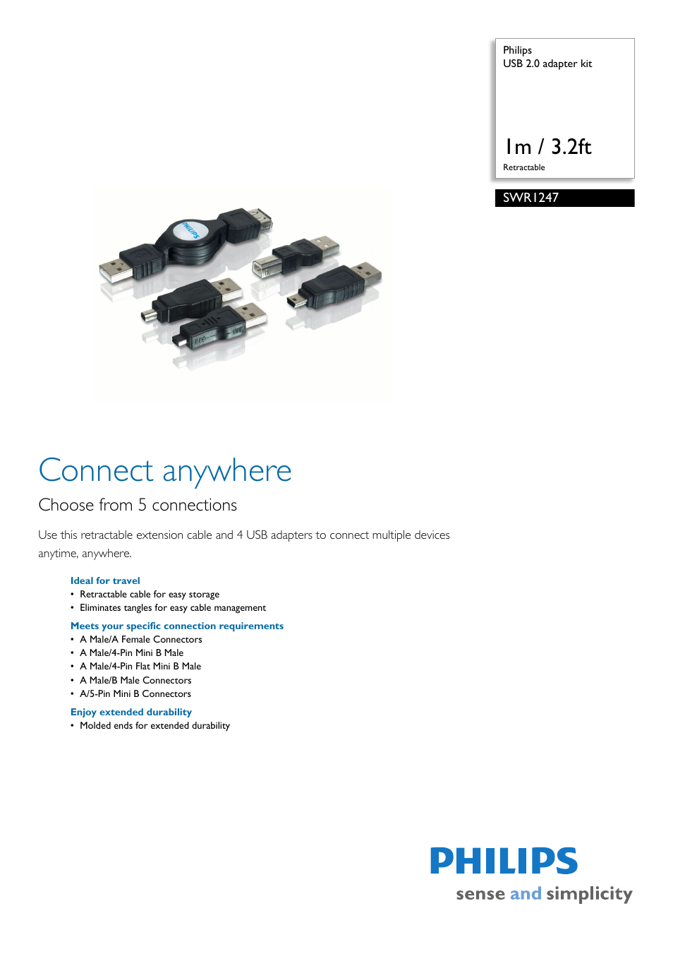 Philips SWR1247/93 User Manual | 2 pages