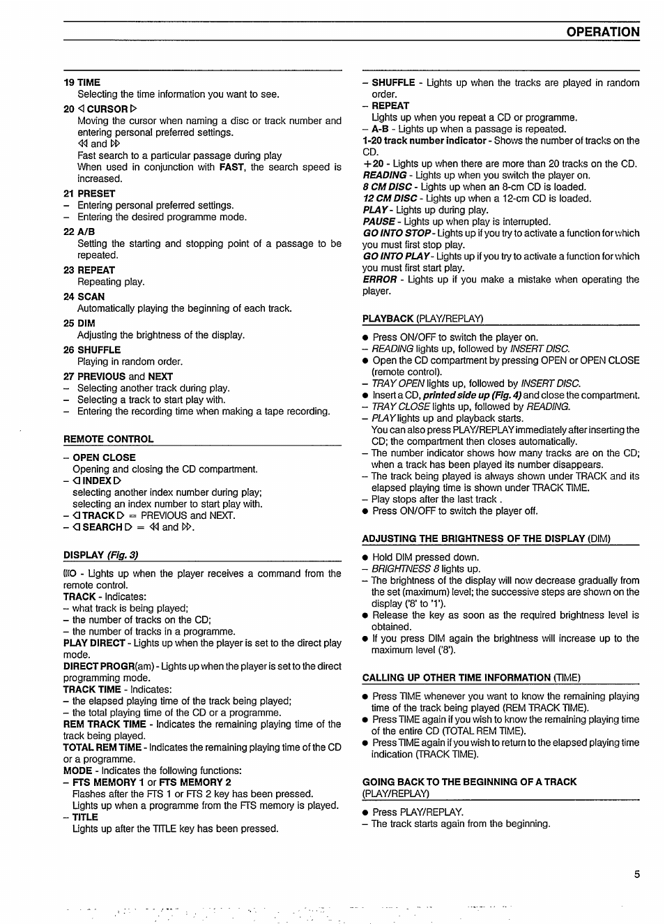 Operation | Philips CD 850 User Manual | Page 6 / 12