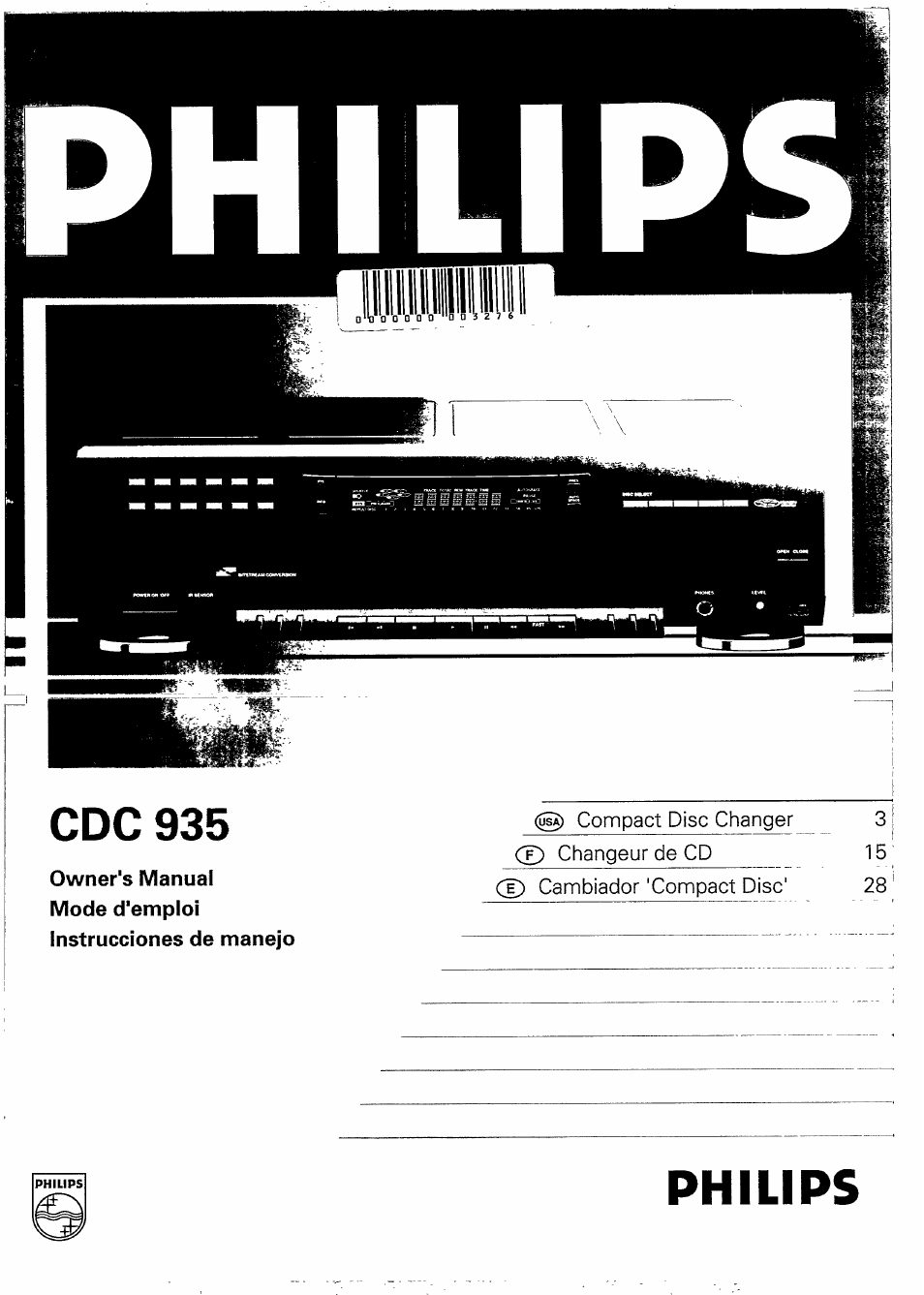 Philips CDC 935 User Manual | 18 pages