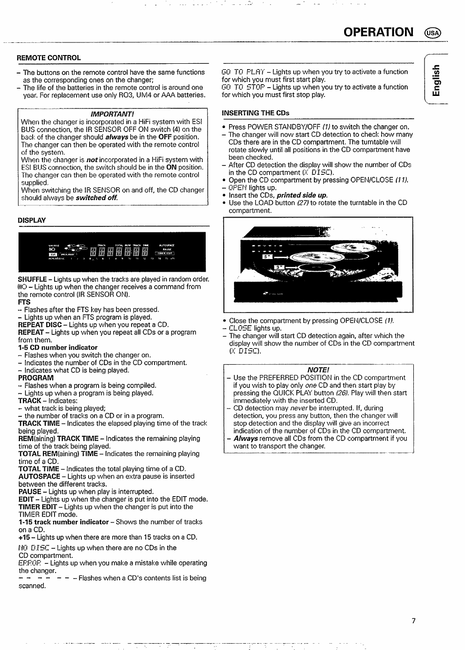 Operation @), Operation -9 | Philips CDC 935 User Manual | Page 7 / 18