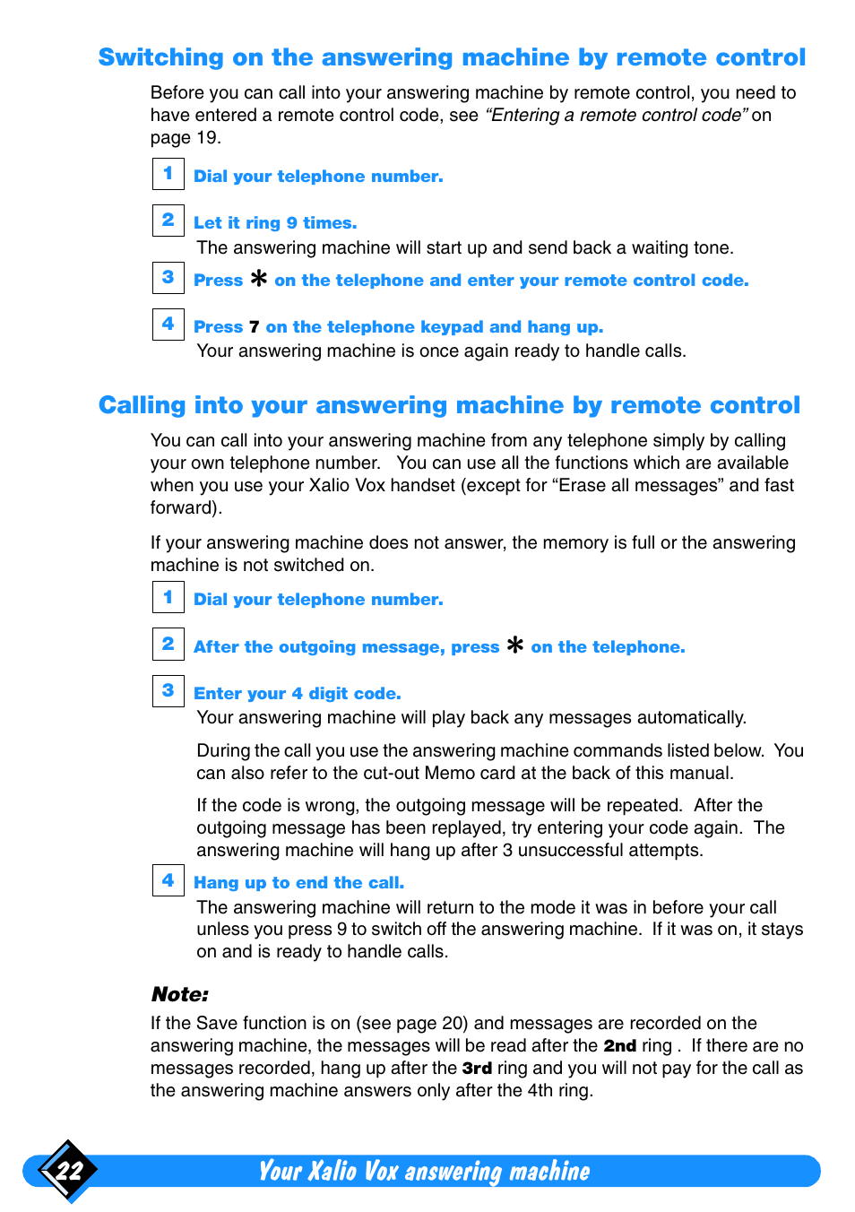 Your xalio vox answering machine 22 | Philips Xalio Vox User Manual | Page 26 / 49