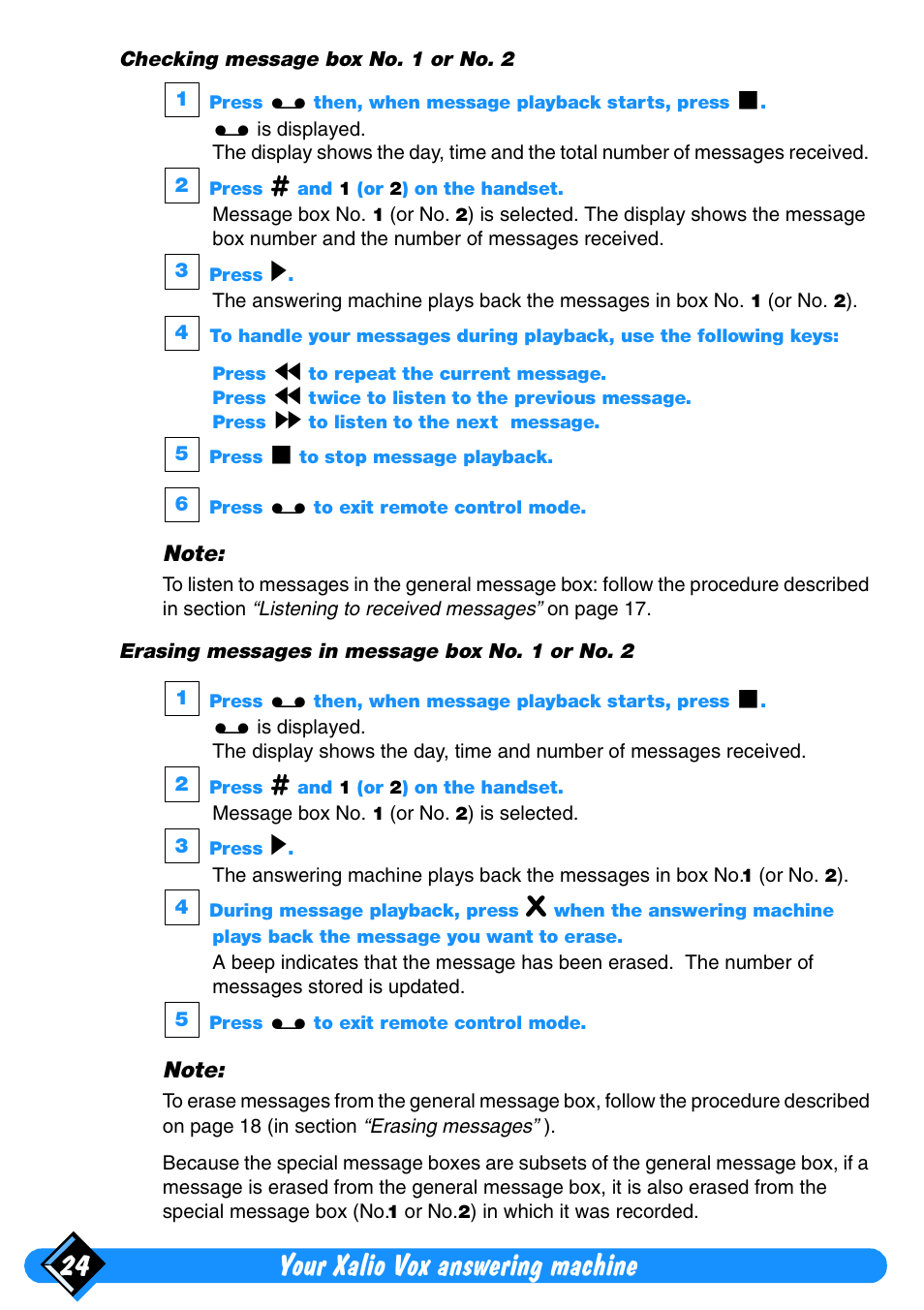 Your xalio vox answering machine 24 | Philips Xalio Vox User Manual | Page 28 / 49
