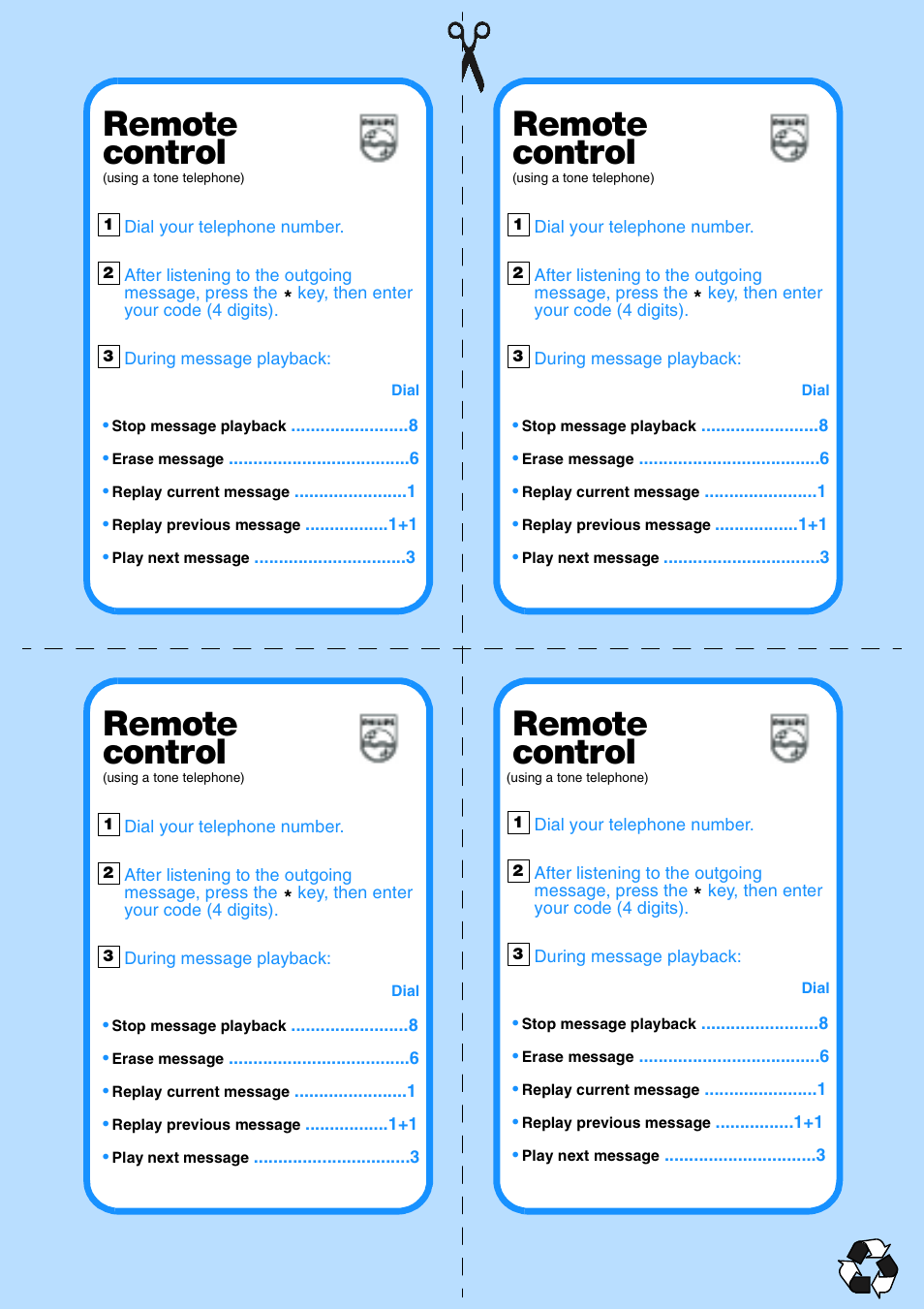 Remote control | Philips Xalio Vox User Manual | Page 48 / 49