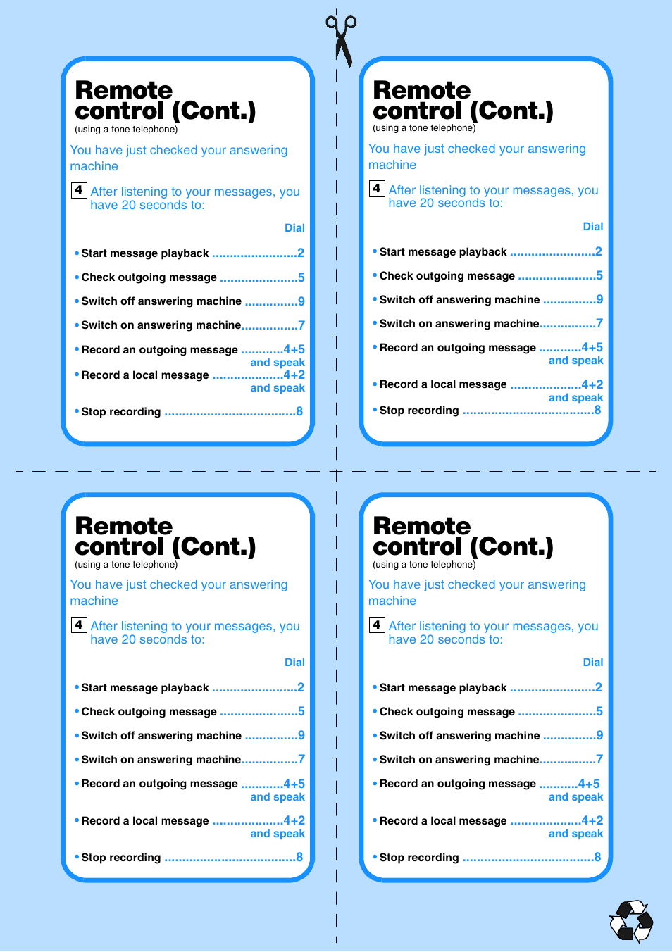 Remote control (cont.) | Philips Xalio Vox User Manual | Page 49 / 49