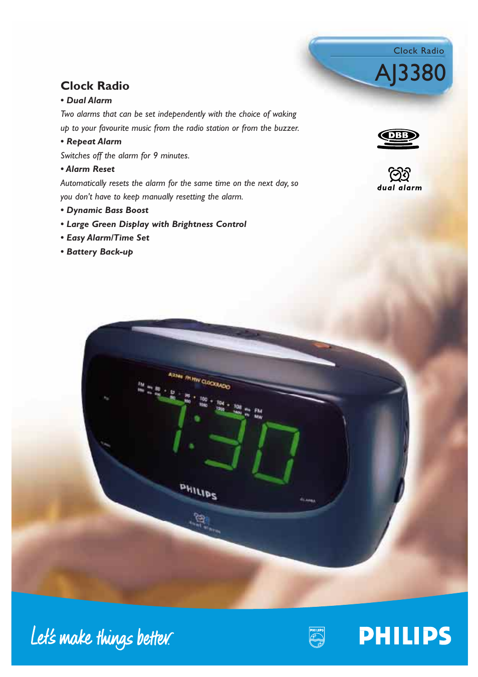 Philips AJ3380 User Manual | 2 pages