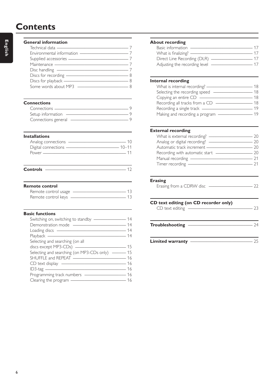 Philips CDR-795 User Manual | Page 6 / 72