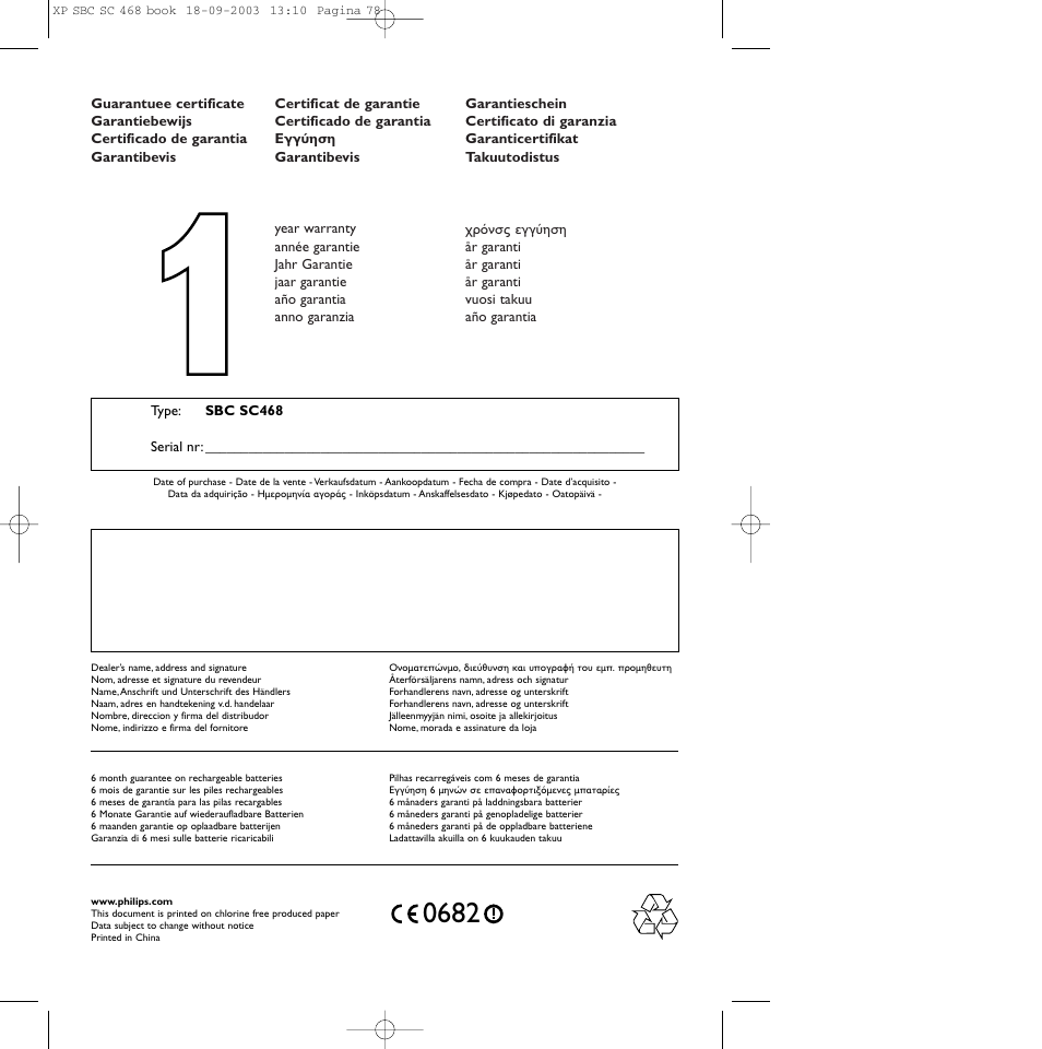 Philips SC468 User Manual | Page 10 / 10